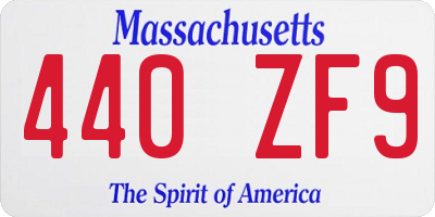 MA license plate 440ZF9