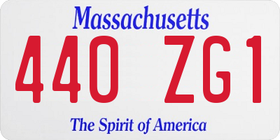 MA license plate 440ZG1