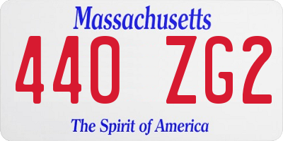 MA license plate 440ZG2