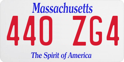 MA license plate 440ZG4