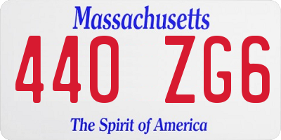MA license plate 440ZG6