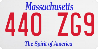 MA license plate 440ZG9