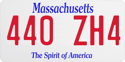 MA license plate 440ZH4