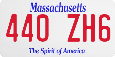 MA license plate 440ZH6