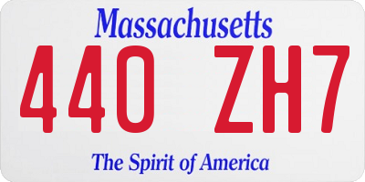 MA license plate 440ZH7
