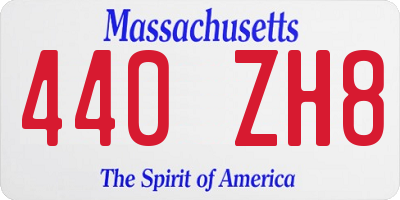 MA license plate 440ZH8