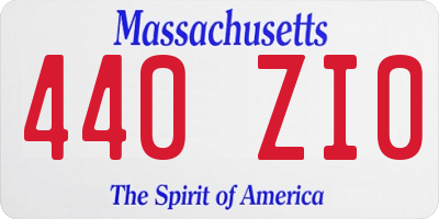 MA license plate 440ZI0
