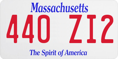 MA license plate 440ZI2