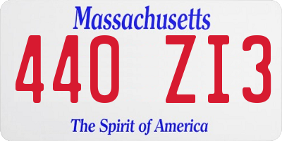 MA license plate 440ZI3