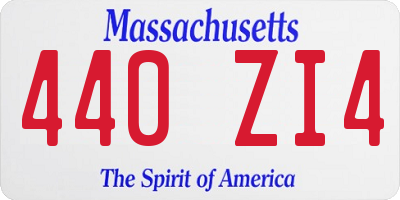 MA license plate 440ZI4