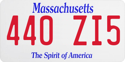 MA license plate 440ZI5