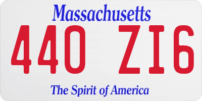 MA license plate 440ZI6