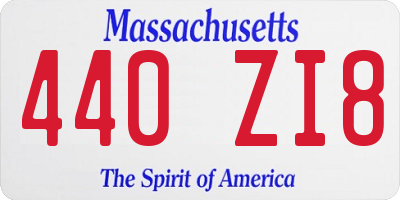 MA license plate 440ZI8