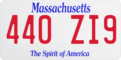 MA license plate 440ZI9