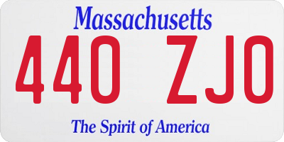 MA license plate 440ZJ0