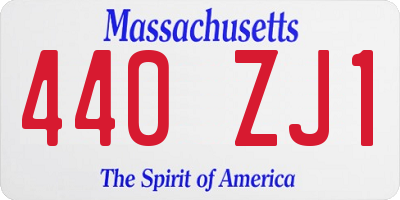 MA license plate 440ZJ1