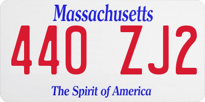 MA license plate 440ZJ2