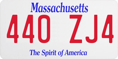 MA license plate 440ZJ4