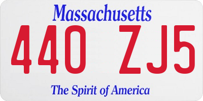 MA license plate 440ZJ5