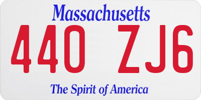 MA license plate 440ZJ6