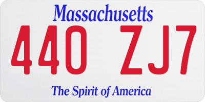 MA license plate 440ZJ7