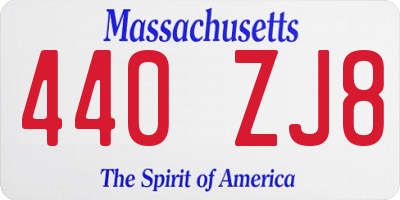 MA license plate 440ZJ8