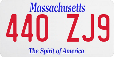 MA license plate 440ZJ9