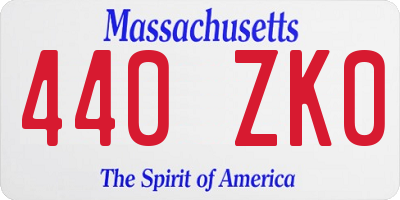 MA license plate 440ZK0