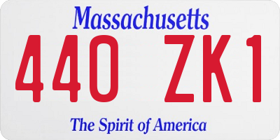 MA license plate 440ZK1