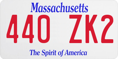 MA license plate 440ZK2