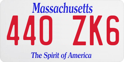 MA license plate 440ZK6