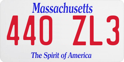 MA license plate 440ZL3