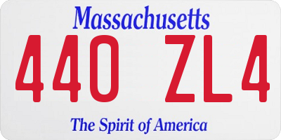MA license plate 440ZL4