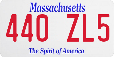 MA license plate 440ZL5