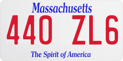 MA license plate 440ZL6