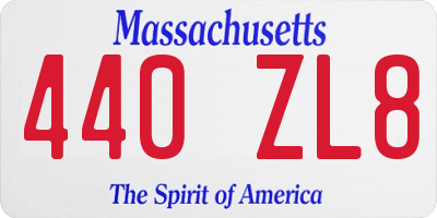 MA license plate 440ZL8