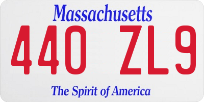 MA license plate 440ZL9