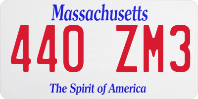 MA license plate 440ZM3