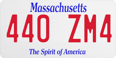 MA license plate 440ZM4