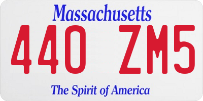 MA license plate 440ZM5