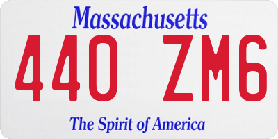 MA license plate 440ZM6