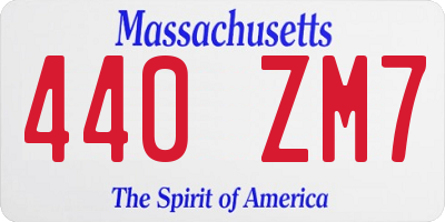 MA license plate 440ZM7