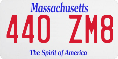 MA license plate 440ZM8