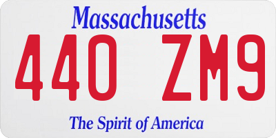 MA license plate 440ZM9