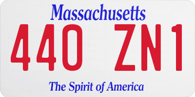 MA license plate 440ZN1