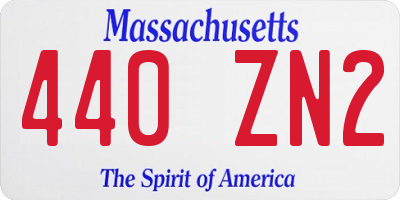 MA license plate 440ZN2