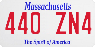 MA license plate 440ZN4