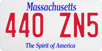MA license plate 440ZN5