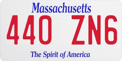 MA license plate 440ZN6