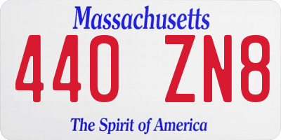 MA license plate 440ZN8